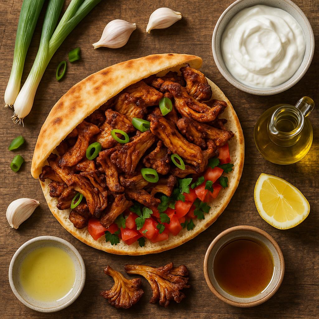 Austernpilz-Döner mit würziger Kebab-Marinade