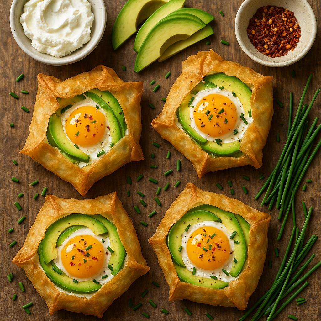Avocado-Ei-Päckchen aus dem Ofen
