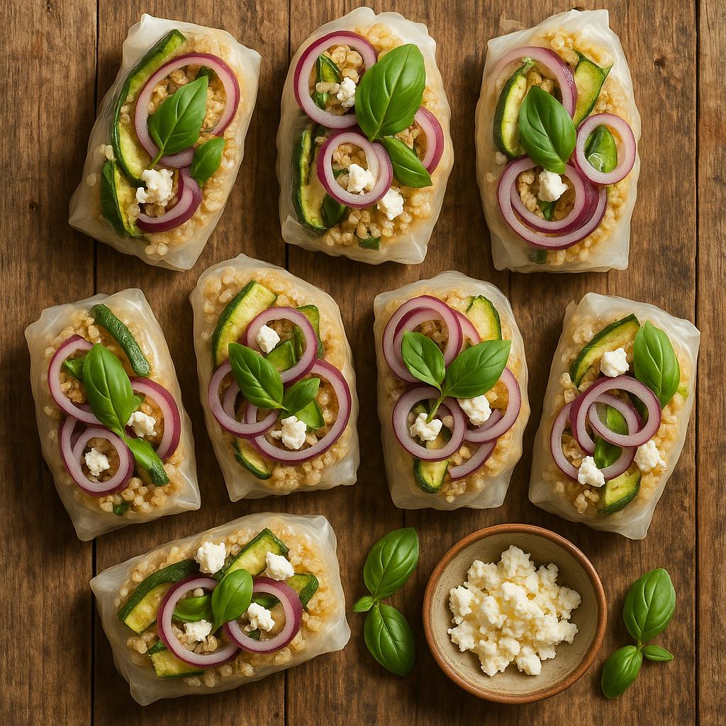 Bento-Rollen mit Quinoa & geröstetem Gemüse