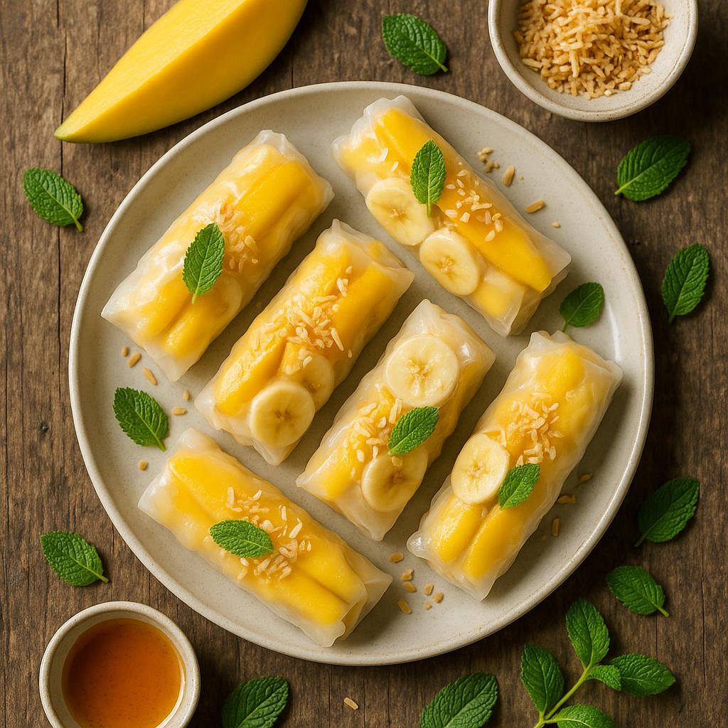 Dessert-Rollen mit Mango & Kokosnuss
