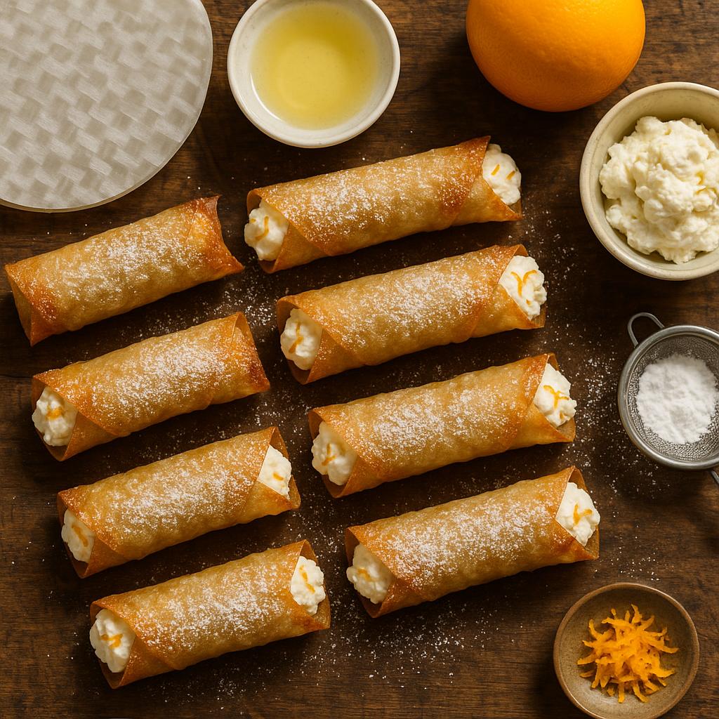 Gebackene Reispapier-Cannoli