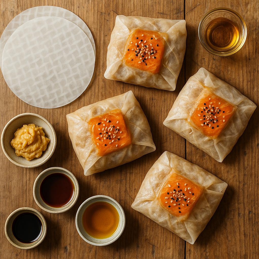 Lachs-Päckchen mit Miso & Ingwer