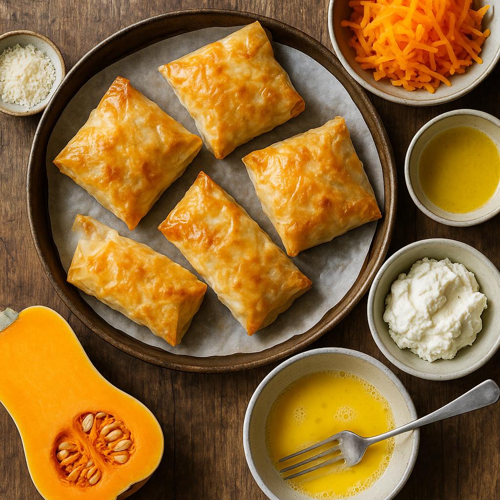 Ofen-Börek mit Kürbis & Ricotta