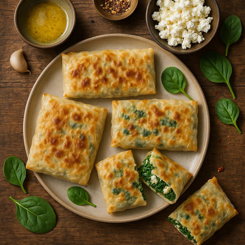 Ofen-Gözleme mit Spinat & Feta