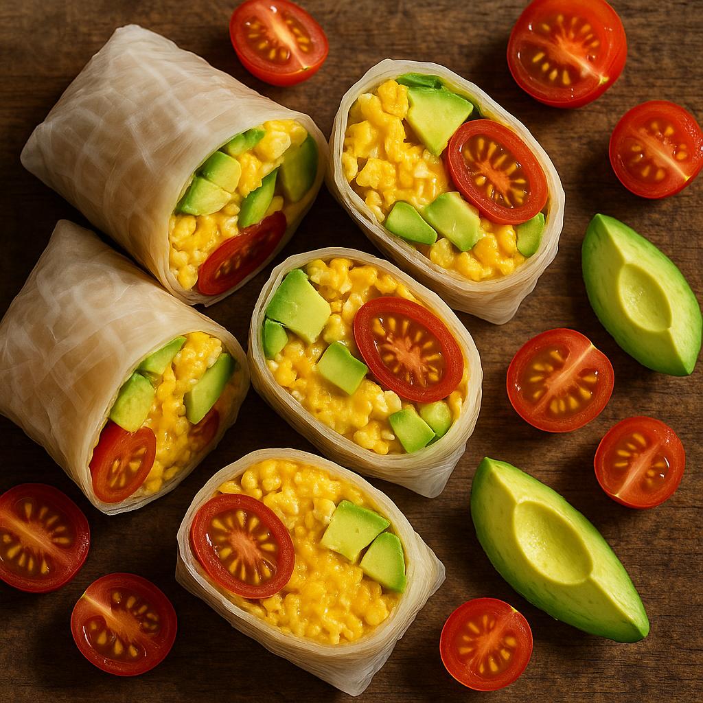 Reispapier-Ei-Röllchen (Breakfast Burrito)