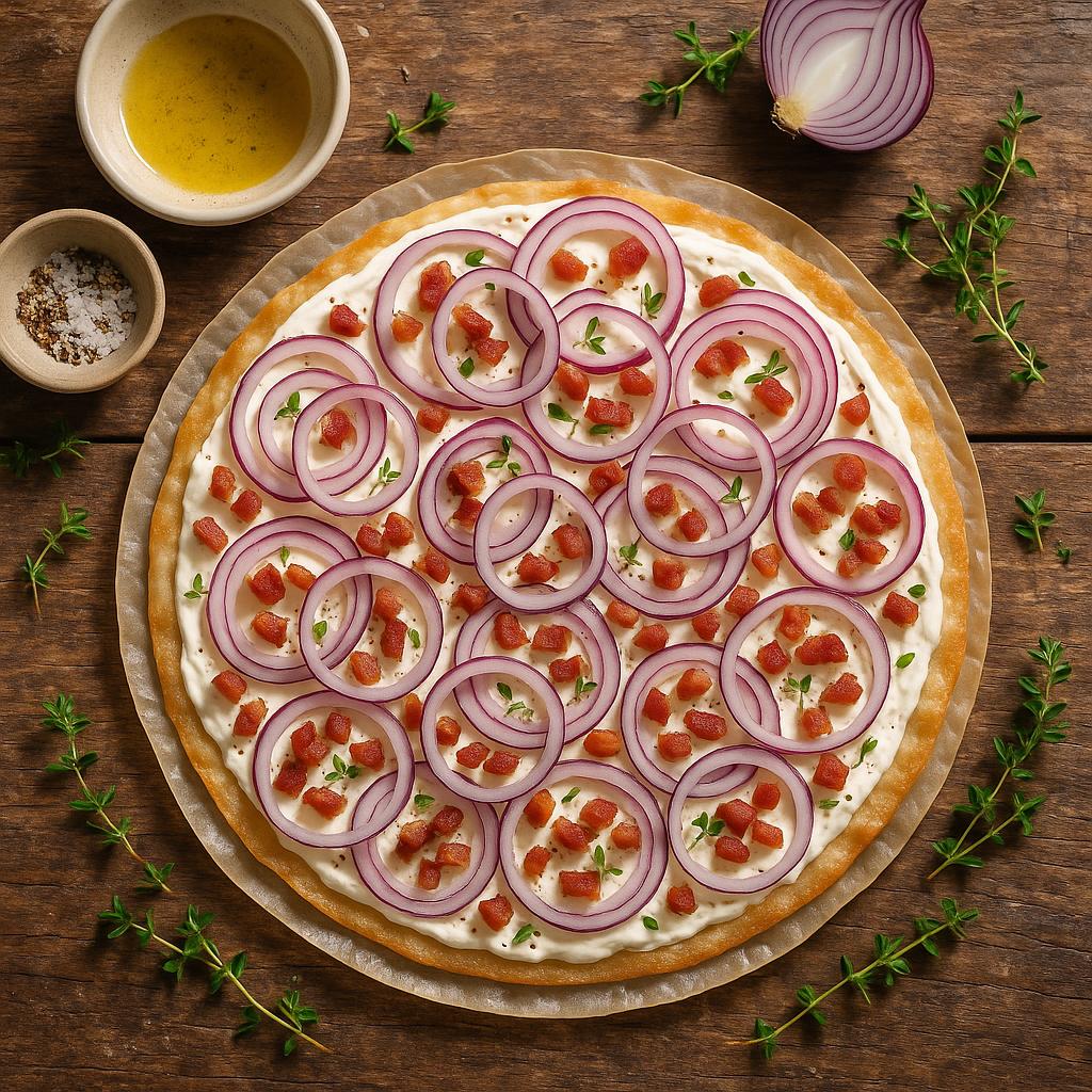 Reispapier-Flammkuchen