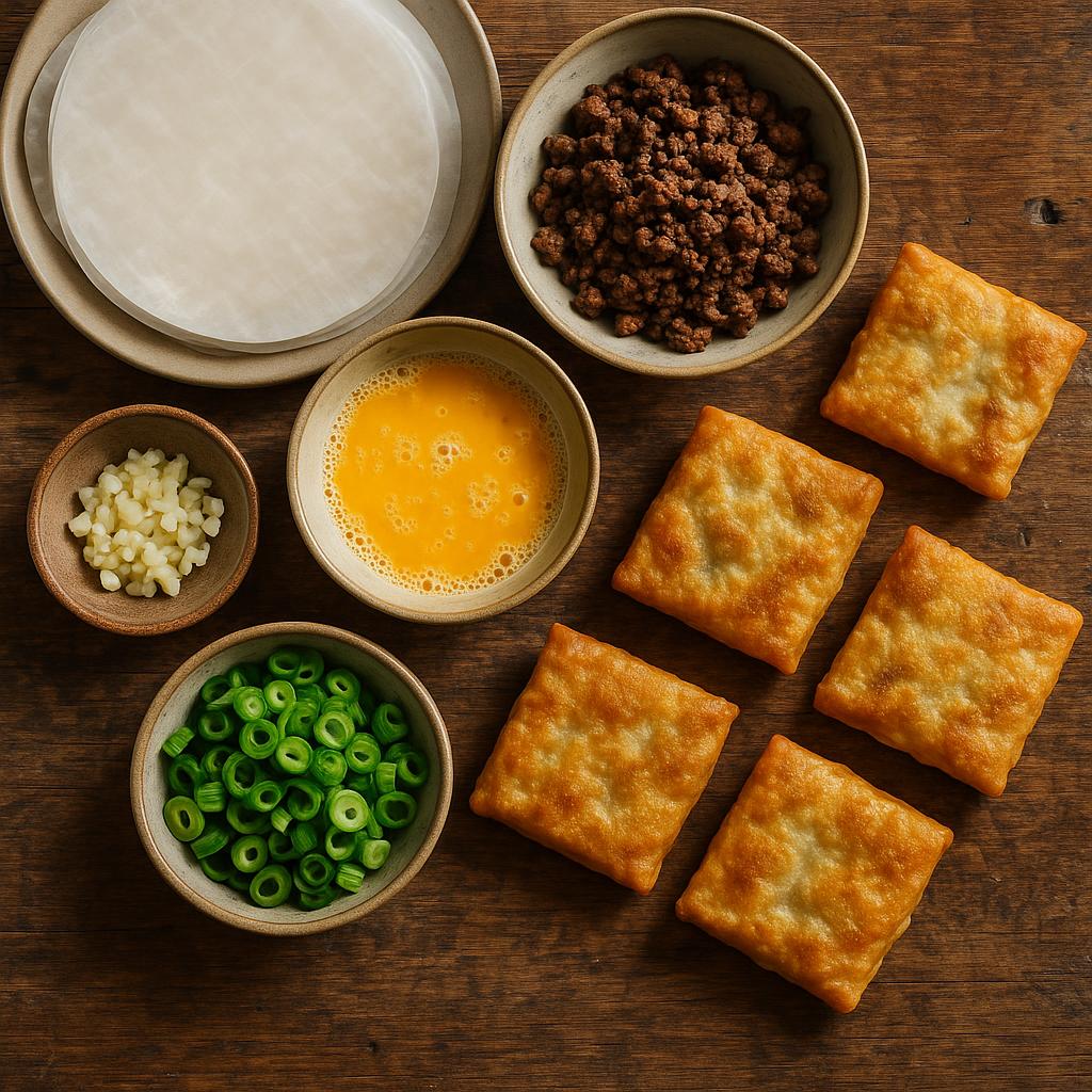 Reispapier-Martabak (Indonesisches Streetfood)