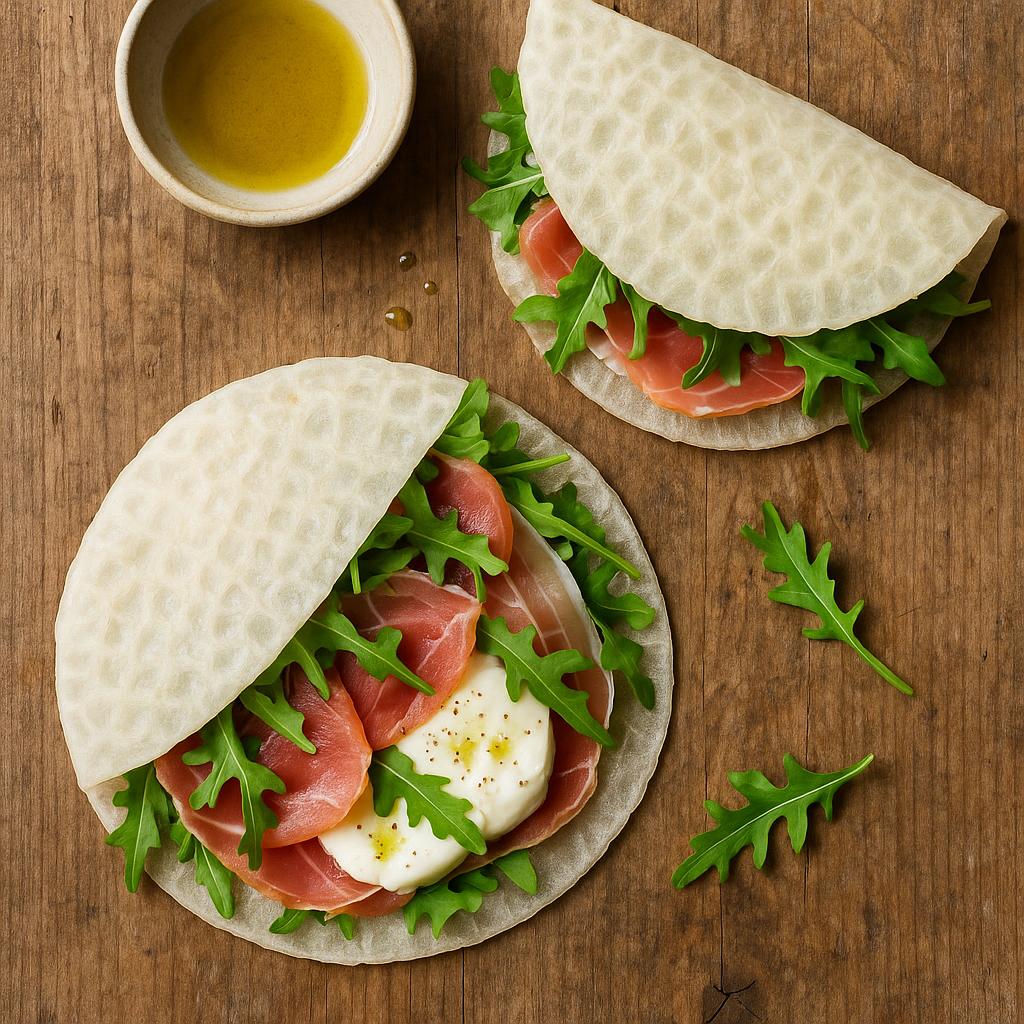 Reispapier-Piadina (Italienisches Fladenbrot)
