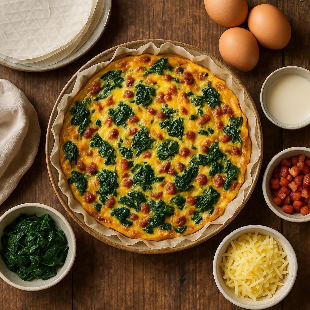 Reispapier-Quiche ohne Teig