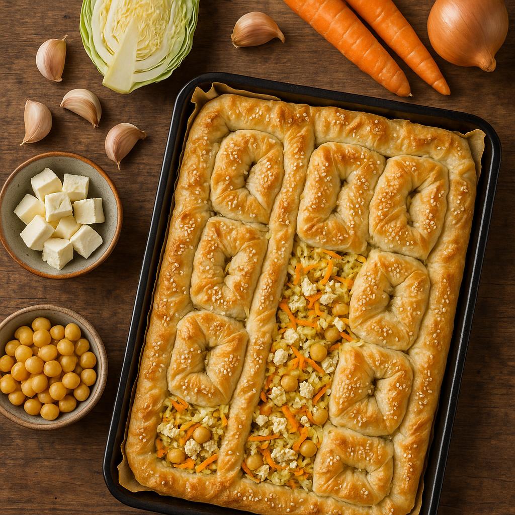 Spitzkohl-Börek vom Blech (mit Proteinboost)